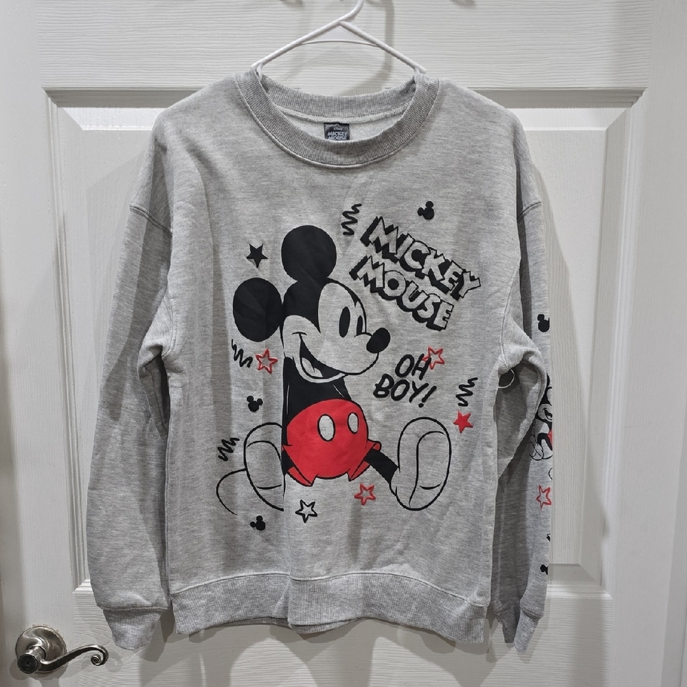 Disney Mickey Mouse Sweatshirt Gray Medium NWOT - Picture 2 of 9